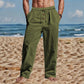 👖50% OFF!✨Men's Casual Drawstring Pants – Breathable Linen, Loose Fit & Decorative Buttons for Everyday 🍂