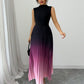 👗Ombre Pleated Sleeveless Mock Neck Maxi Dress❤️