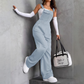 Women’s Retro Cargo Overalls with Pockets