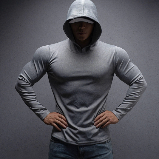 Men's Stretch-Fit Long Sleeve Fitness Hoodie