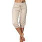 ⚡50% OFF⚡Drawstring Waist Cropped Sweatpants – Soft Polyester, Capri-Length & Side Pockets
