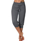 ⚡50% OFF⚡Drawstring Waist Cropped Sweatpants – Soft Polyester, Capri-Length & Side Pockets