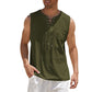Men's Casual Sleeveless Lace-Up Tank Top