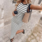 🔥Hot Sale👗Sleeveless Striped Ribbed Knit Dress