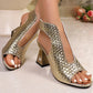 Women's Elegant Peep-Toe Heeled Sandals