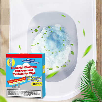 💦Powerful Cleaning Effervescent Tablets for Pipe, Fast Dissolve Hair Grease Clogs✨