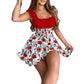 Summer Floral Print Smocked Waist Mini Dress