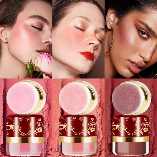 Portable Powder Blush with Puff Applicator