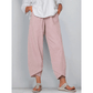 Vintage Asymmetrical Elastic Waist Pockets Pants