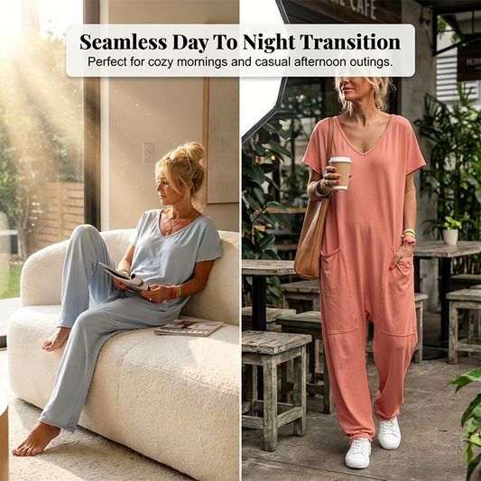👗New Arrival❣️Women's Oversized V-Neck Casual Jumpsuit