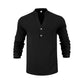 Men's Casual Linen Blend Henley – Breathable, Wrinkle-Free & Effortlessly Cool ✨