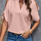 Women's V-Neck Cold Shoulder Flutter Sleeve Top