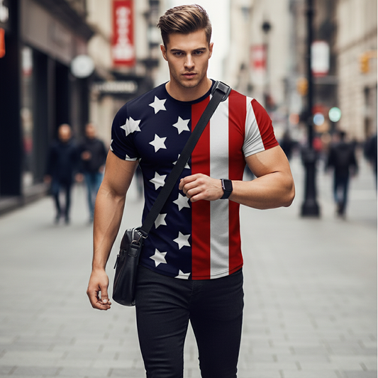Men's American Patriotic 3D Print T-Shirt
