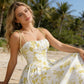 Women's Floral Print Tie-Strap Midi Dress