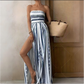 Geometric Print Smocked Bodice Jumpsuit
