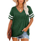 Women's V-Neck Striped Short Sleeve T-Shirt