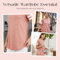 Women's V-Neck Striped Short Sleeve T-Shirt