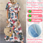 New Style Round Neck Casual Women's Retro Printed Loose Long Skirt