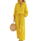Women’s Chic Faux-Linen Two-Piece Outfit