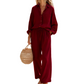 Women’s Chic Faux-Linen Two-Piece Outfit