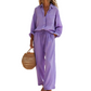Women’s Chic Faux-Linen Two-Piece Outfit