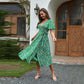 Elegant Floral V-Neck Dress