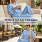Casual Loose Fit Tunic Top and Wide Leg Pants Set