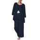 Casual Loose Fit Tunic Top and Wide Leg Pants Set