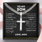 Men's Stainless Steel Cross Pendant Necklace