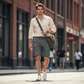 Men's Casual Cargo Shorts with Elastic Waist