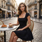 Elegant Square Neck Flare Mini Dress