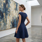 Elegant Square Neck Flare Mini Dress