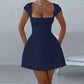 Elegant Square Neck Flare Mini Dress
