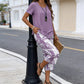 💙Casual Round Neck Layered Tunic Top and Wide Leg Pants Set