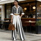 📢Free Shipping⏰Women's Striped Shirt & Wide-Leg Pants 2-Piece Set