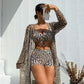 📢📢50% OFF !! ⏰Women's 3-Piece Geometric Print Swimwear Set