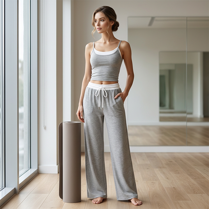 Wide Leg Sweatpants and Tank Top Outfit