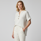 Women's V-Neck T-Shirt with Button Placket