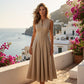 📢📢50% OFF !! 👗Sleeveless Zip-Front A-Line Maxi Dress