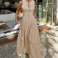 📢📢50% OFF !! 👗Sleeveless Zip-Front A-Line Maxi Dress