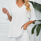 Women's V Neck Short Sleeve Casual Blouses Tops