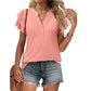 Women's Casual V-Neck Ruffle Short-Sleeved T-Shirt