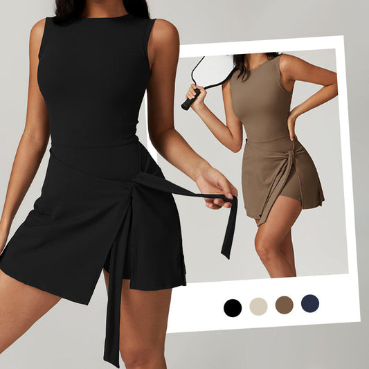 Women’s Solid Knot Wrap Sports Jumpsuits