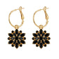 Elegant Black Flower Dangle Earrings