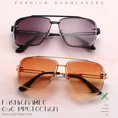 🕶️Men's Retro Double Bridge Metal Frame Sunglasses