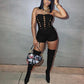 Solid Color Sleeveless Lace-Up Jumpsuit