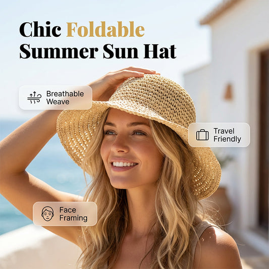 Women's Handwoven Wide-Brim Straw Hat