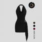 Sleeveless Bodycon Dress with Side Drape