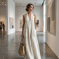 Women's Casual Halter V-Neck Midi Dress