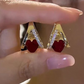 🩵Buy 1 Get 1 Free✨Elegant V-Shape Heart Dangle Hoop Earrings